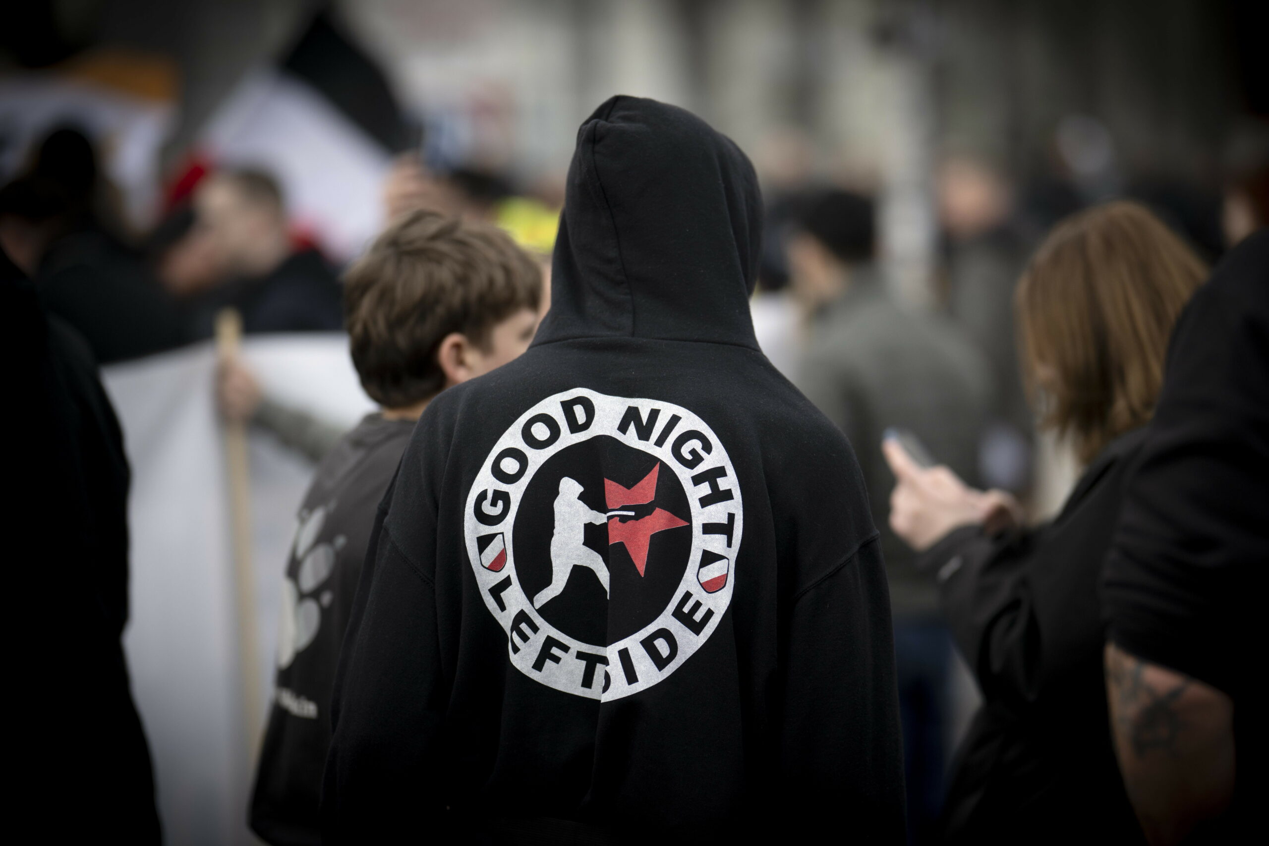 Rechtsextreme bei einer Demonstration