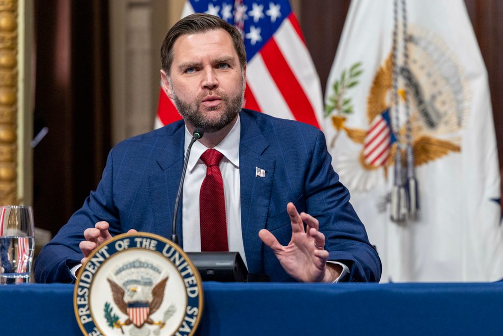 JD Vance bei einer Rede im Weißen Haus.