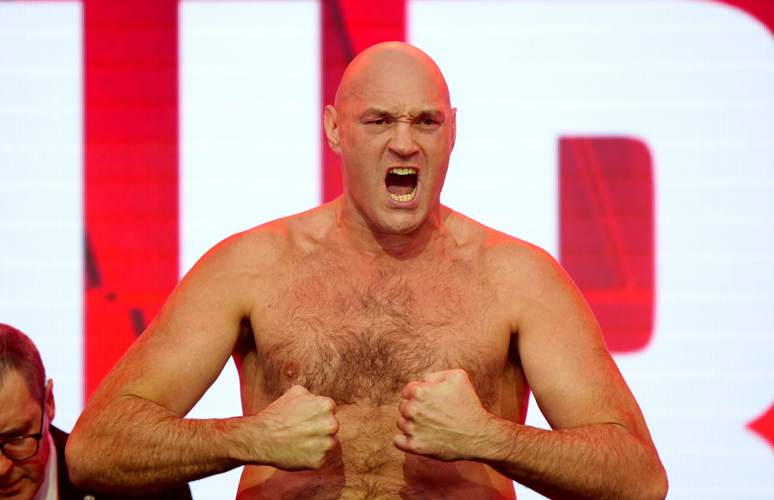Tyson Fury beim Wiegen im Pelligon.