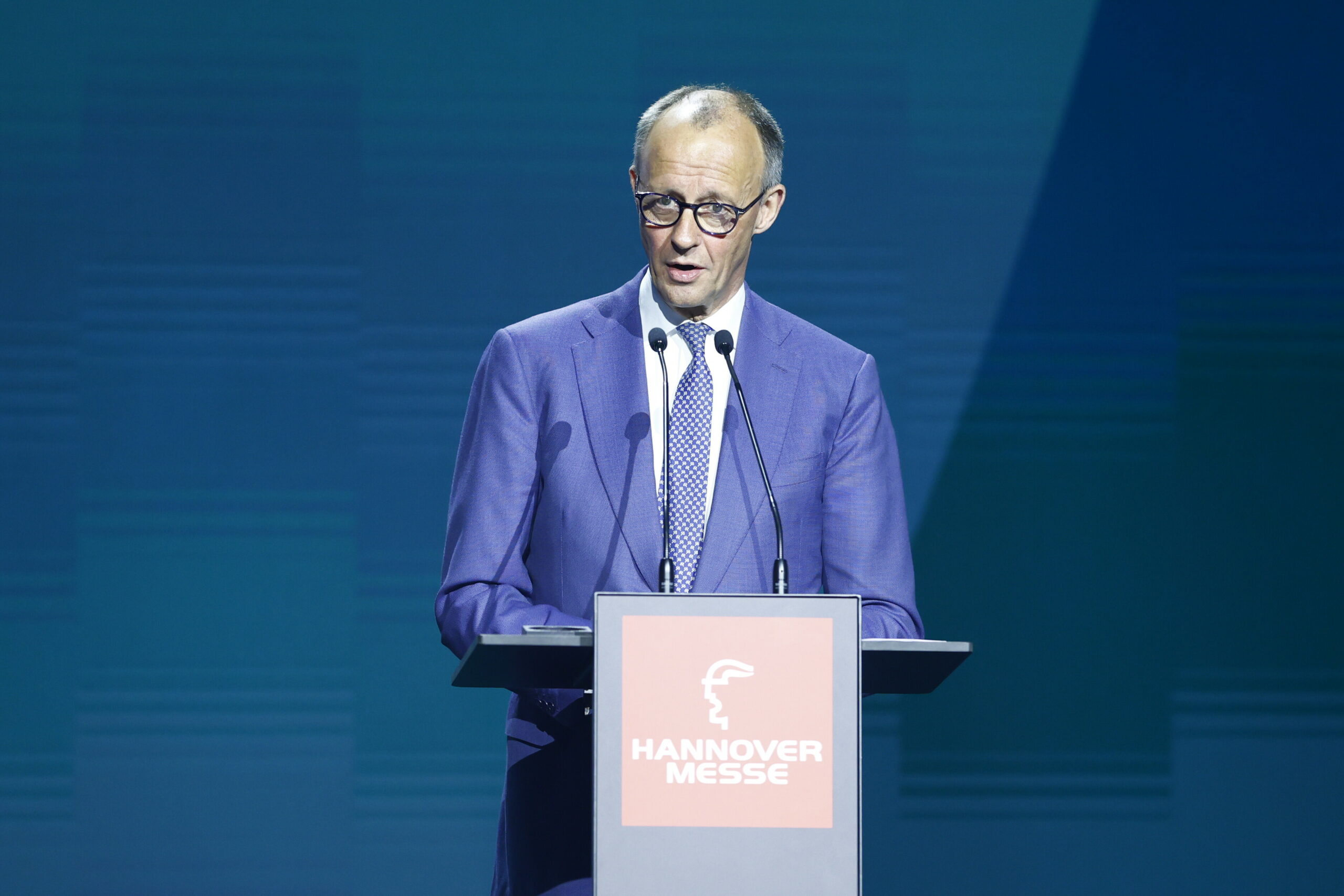 Bundeskanzler Friedrich Merz (CDU) spricht bei einer Veranstaltung zur Eröffnung der Hannover Messe.