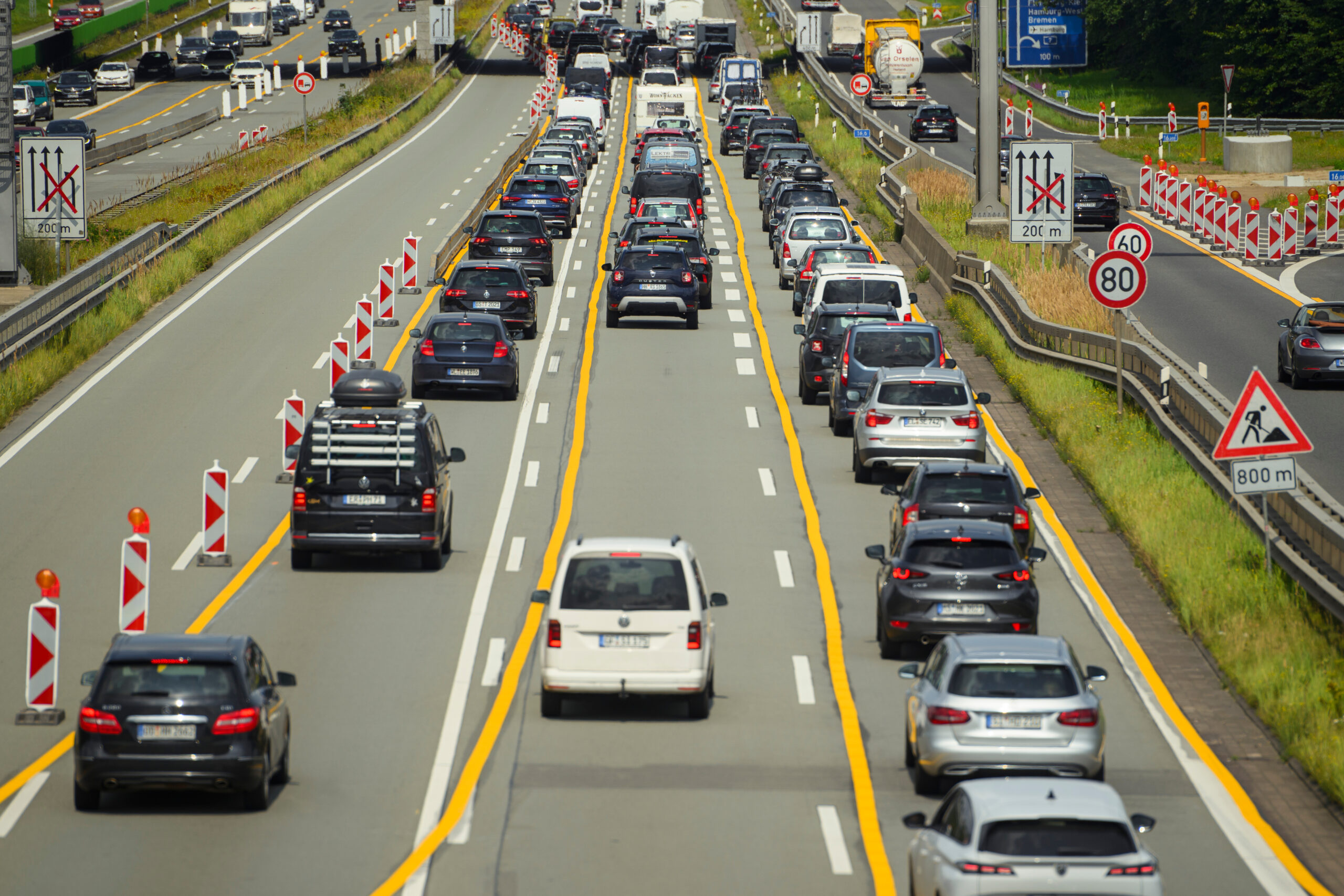 Stau auf der Autobahn A7
