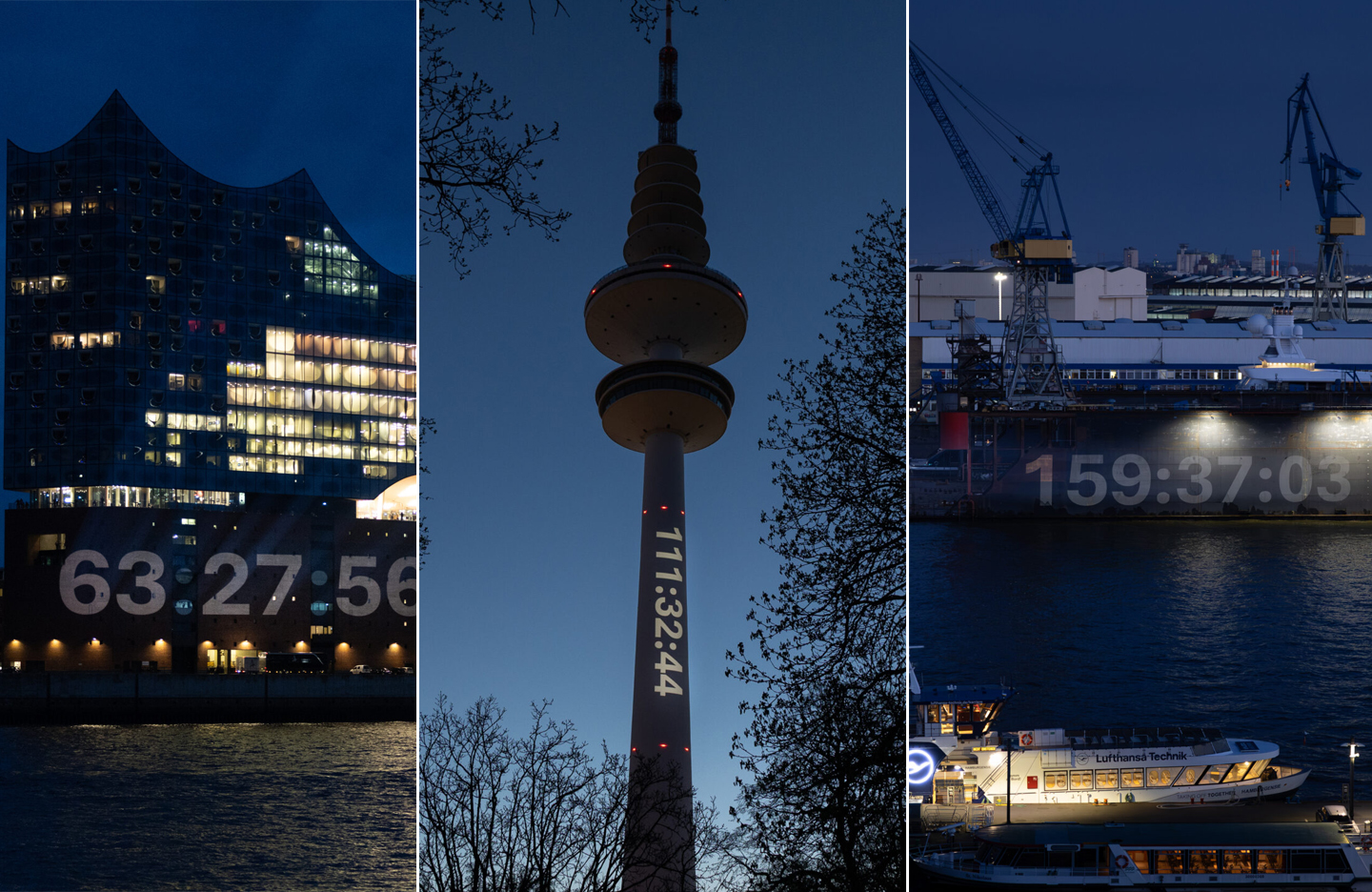 Seit Tagen sorgten ungewöhnliche Countdown-Projektionen in Hamburg für Aufsehen