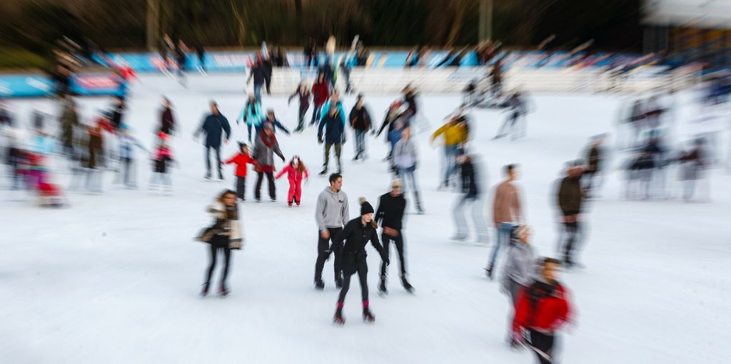 Eisläufer in den Großen Wallanlagen