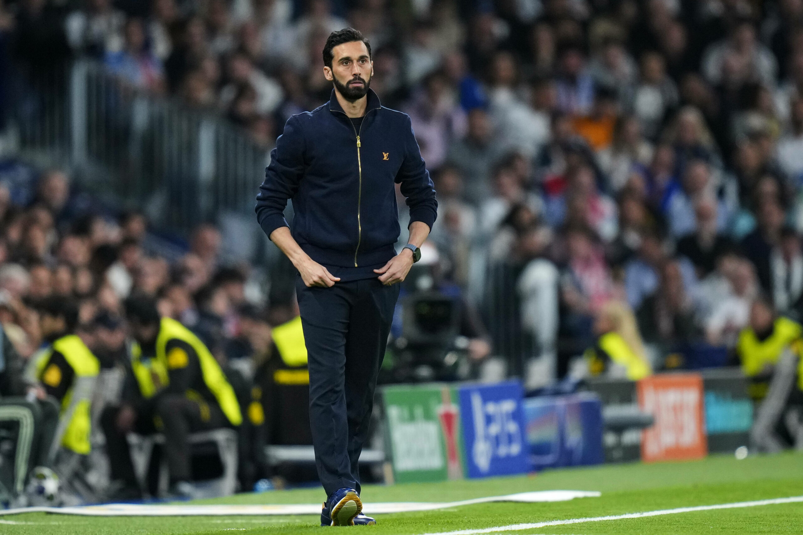 Real Madrid Trainer Álvaro Arbeloa während des Champions League Viertelfinal-Hinspiels gegen den FC Bayern München