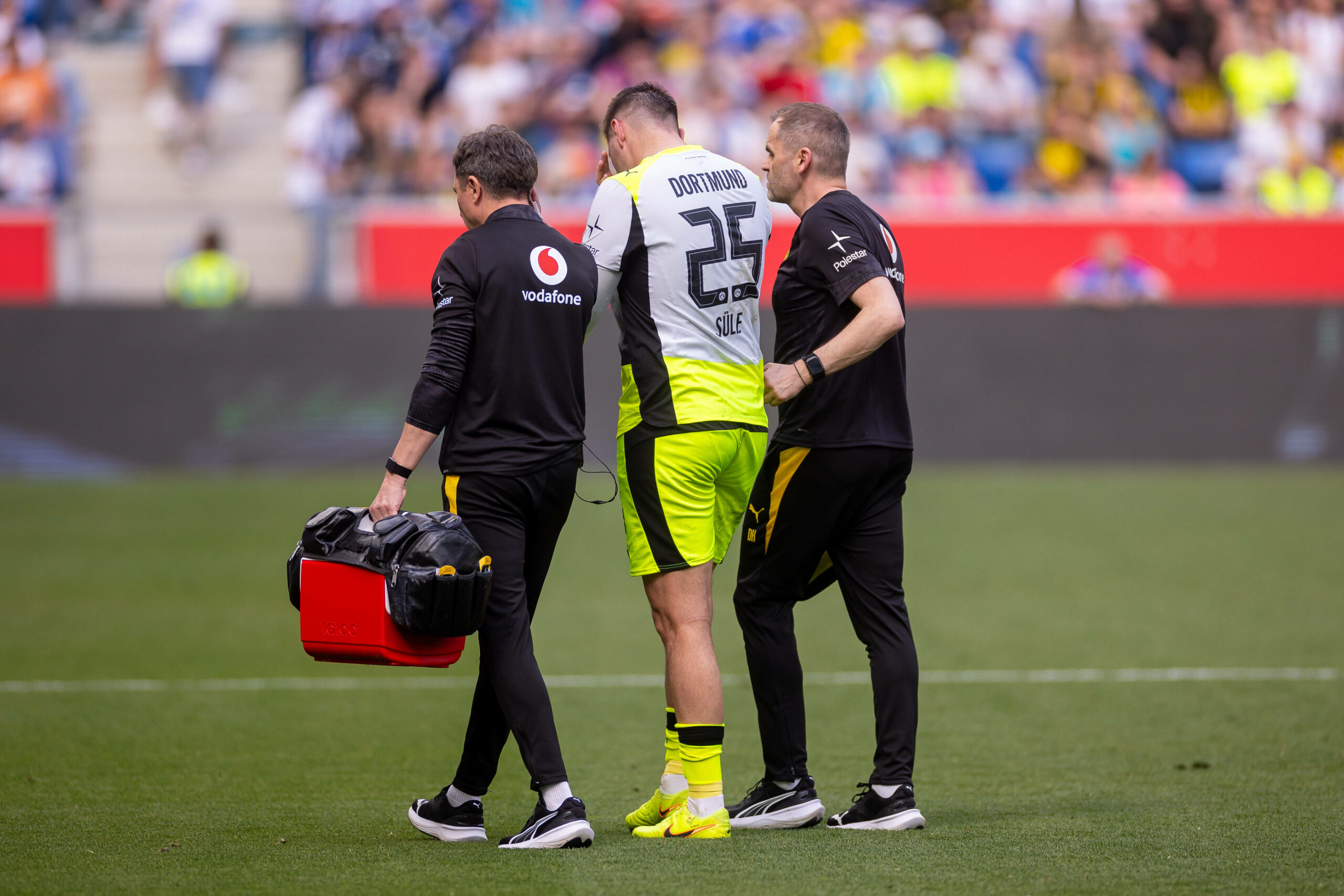 Niklas Süle verlässt mit den Teamärzten das Feld