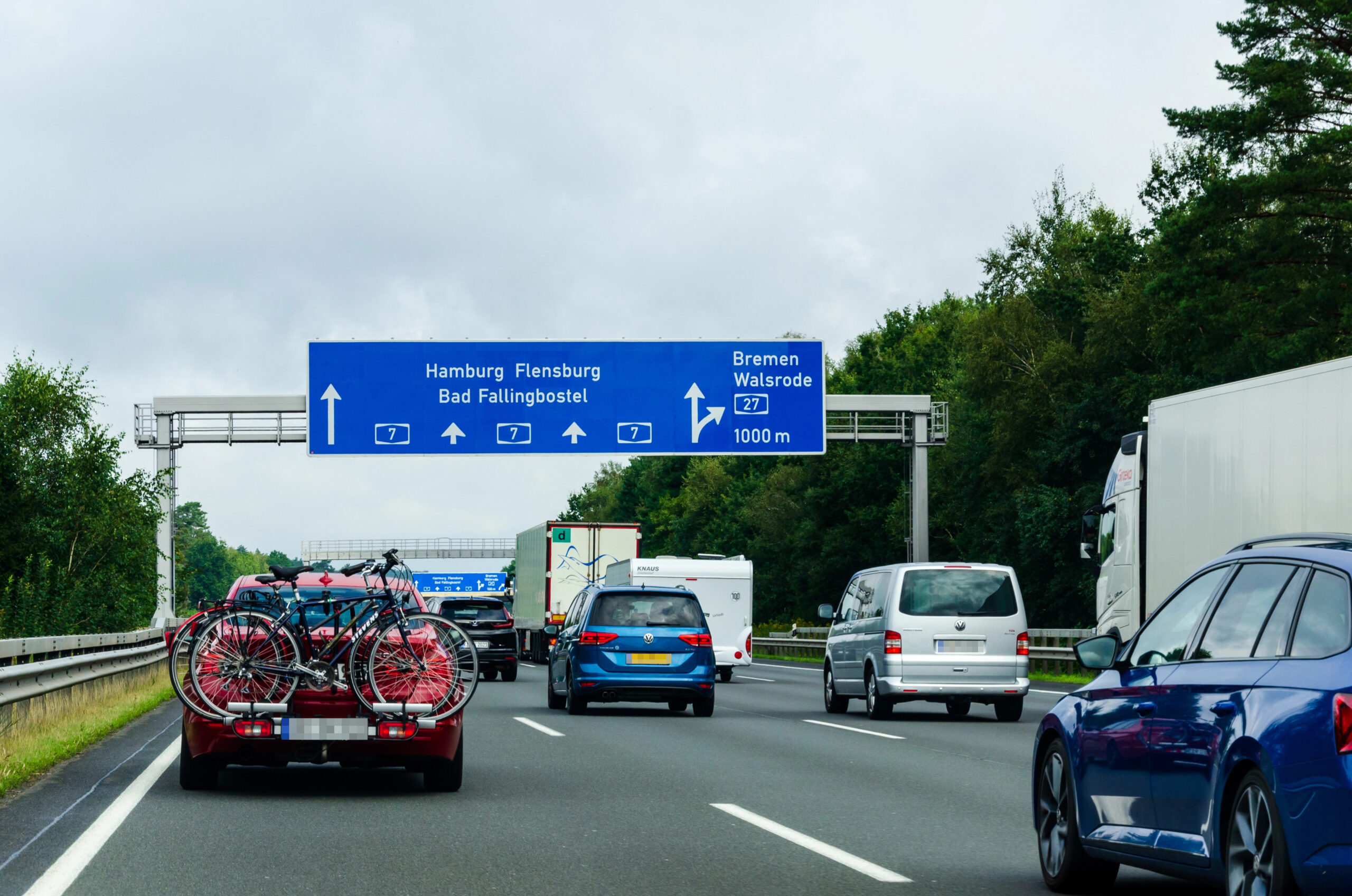 Autos auf der A7 Richtung Hamburg