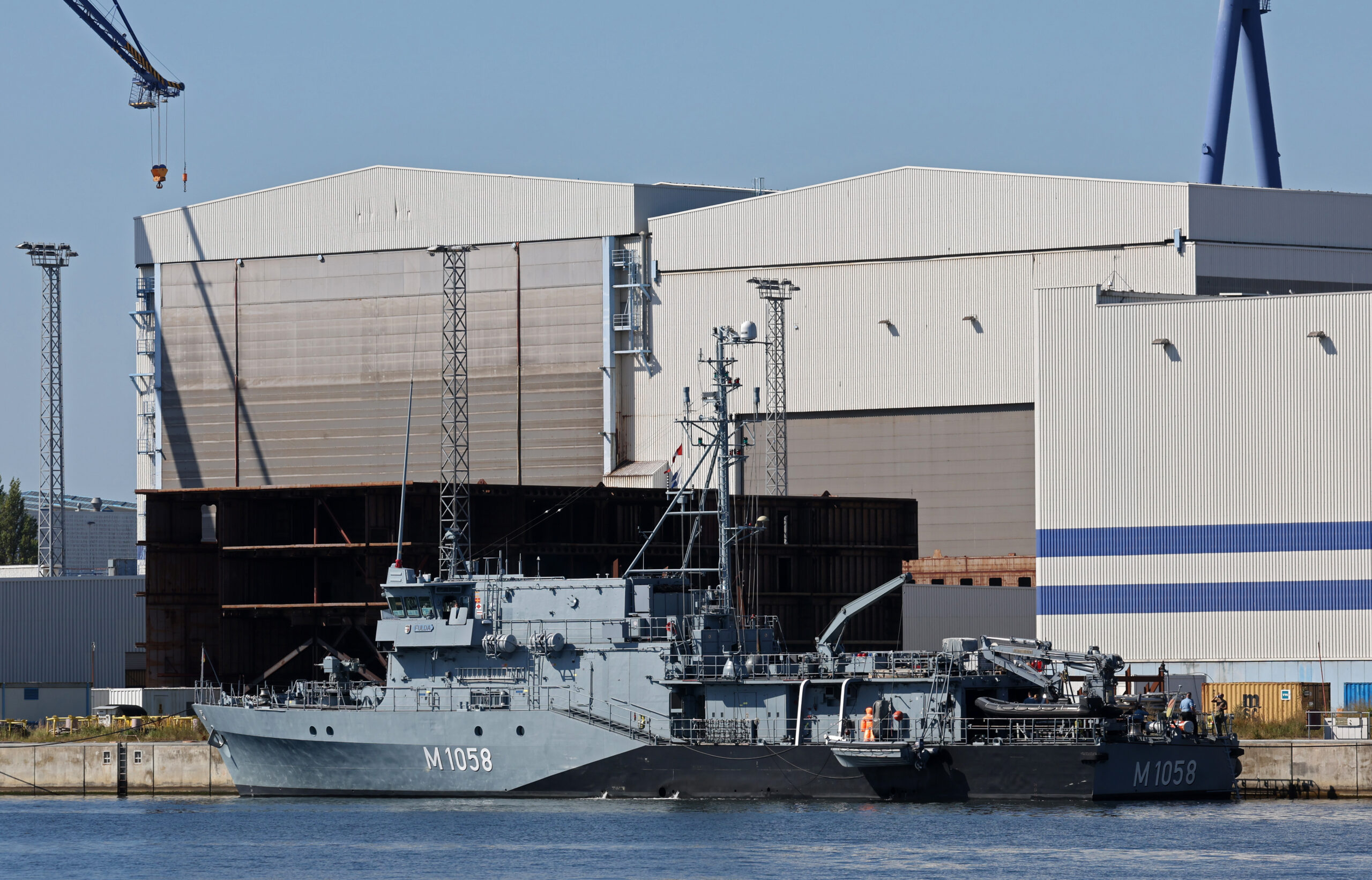 Das Minenjagdboot „Fulda“ aus Kiel.
