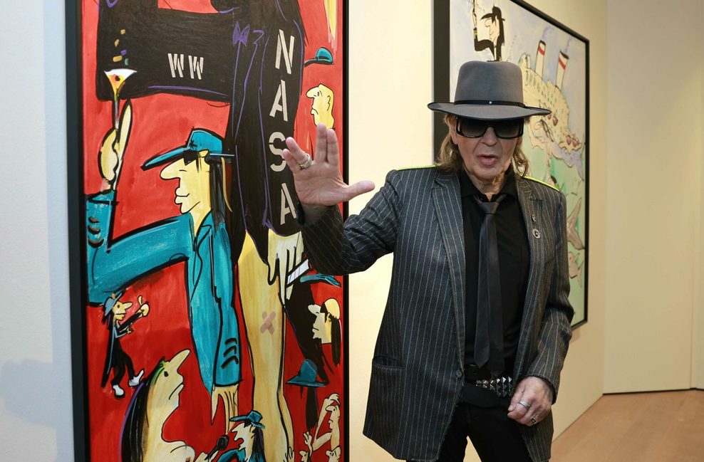 Udo Lindenberg in der neuen Ausstellung „Udoversum“ im Stilwerk.