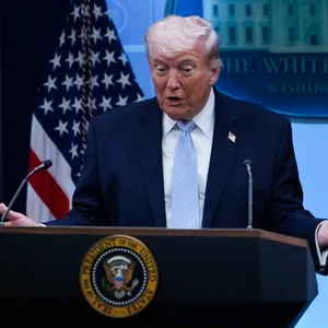US-Präsident Trump bei einer Pressekonferenz.