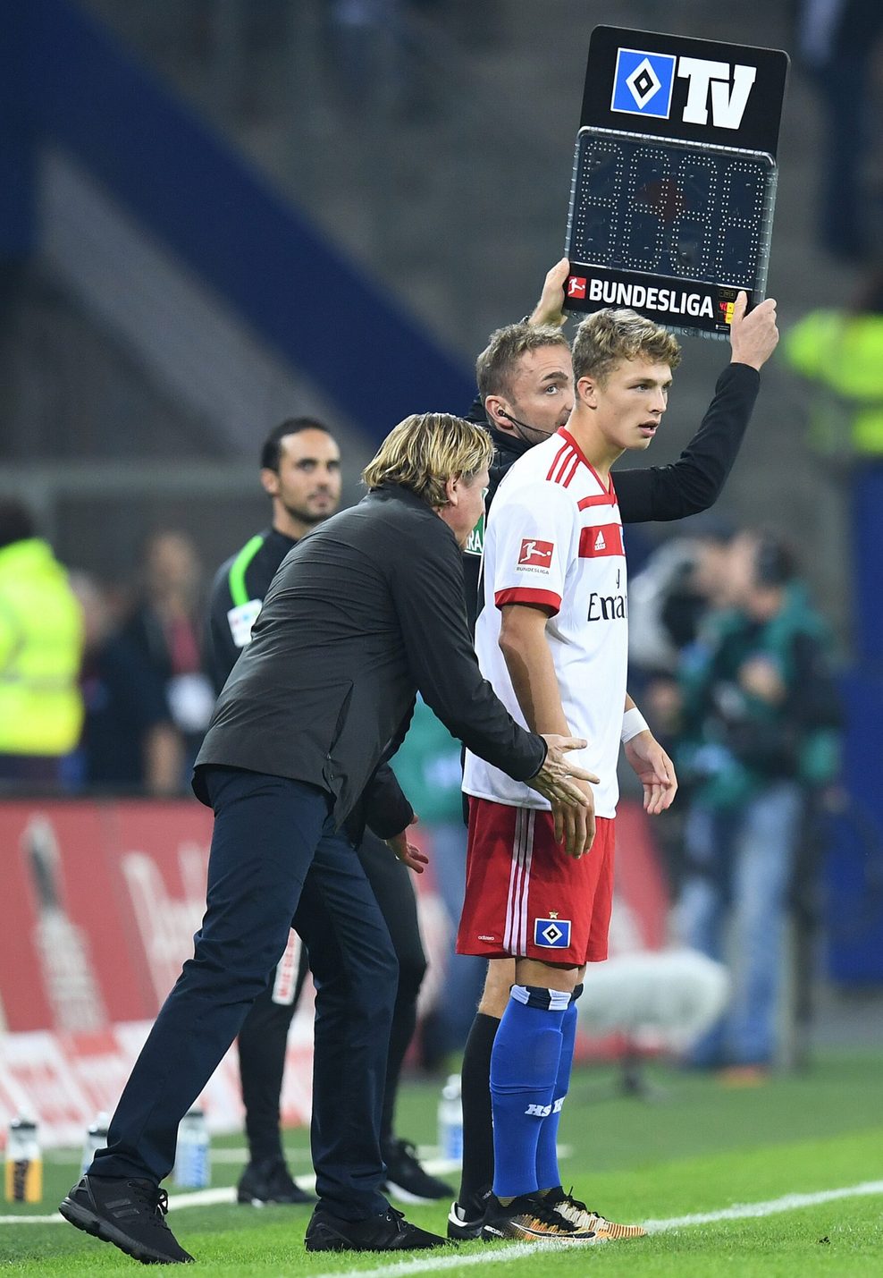 Einwechslung und HSV-Debüt gegen Bremen mit Trainer Markus Gisdol