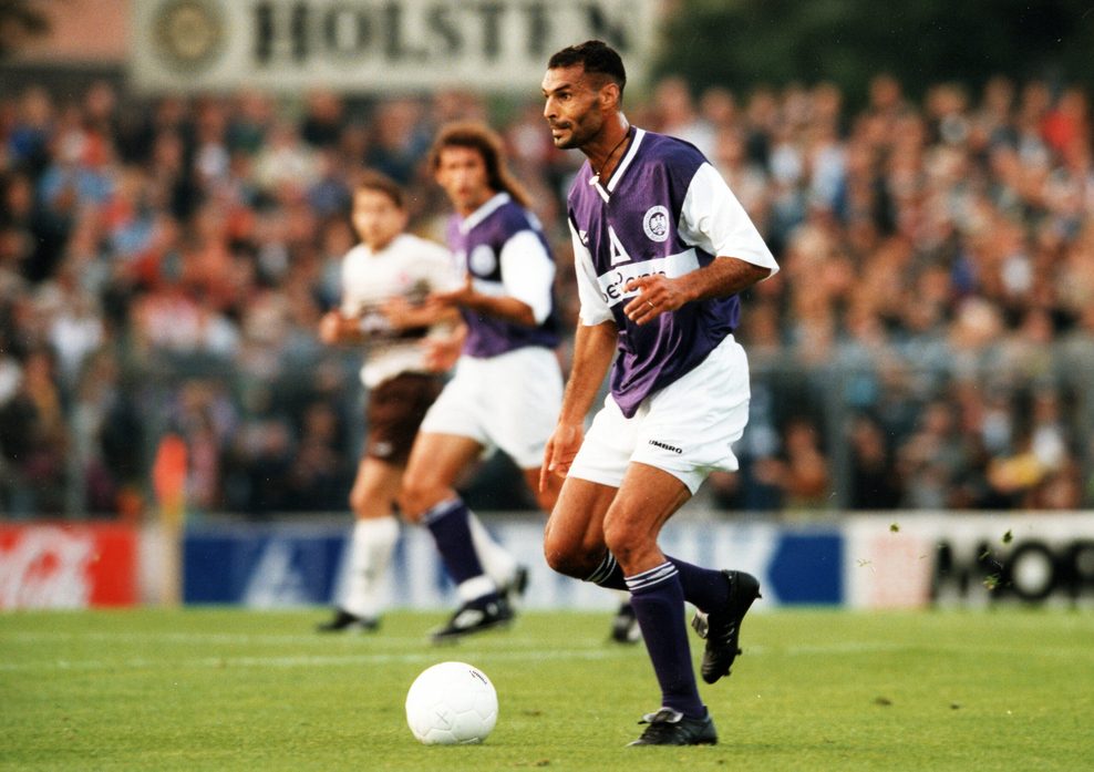 Fahed Dermech von Tennis Borussia Berlin beim Spiel der 2. Bundesliga gegen St. Pauli