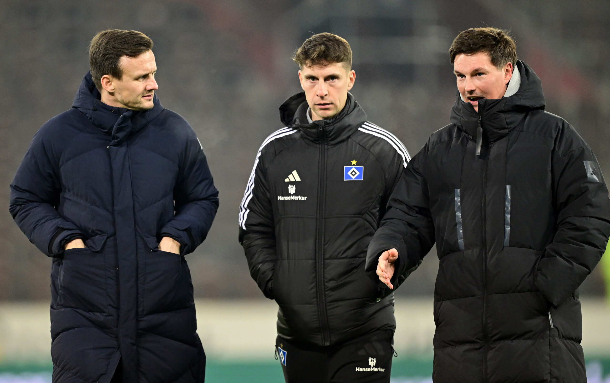 Claus Costa, Loic Favé und Merlin Polzin im Gespräch