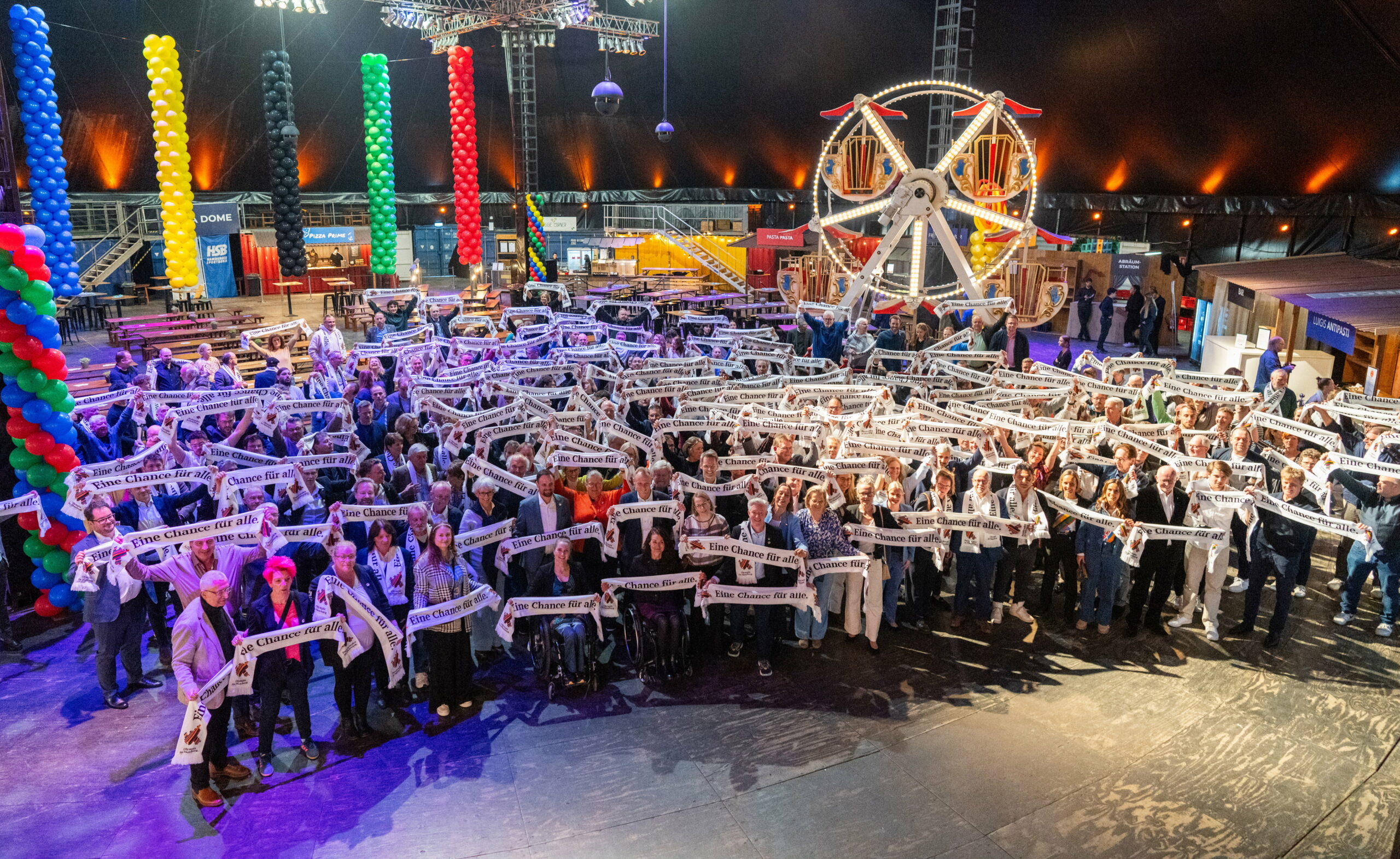 Gruppenfoto zur Bewerbung von Hamburg für die Olympischen Spiele