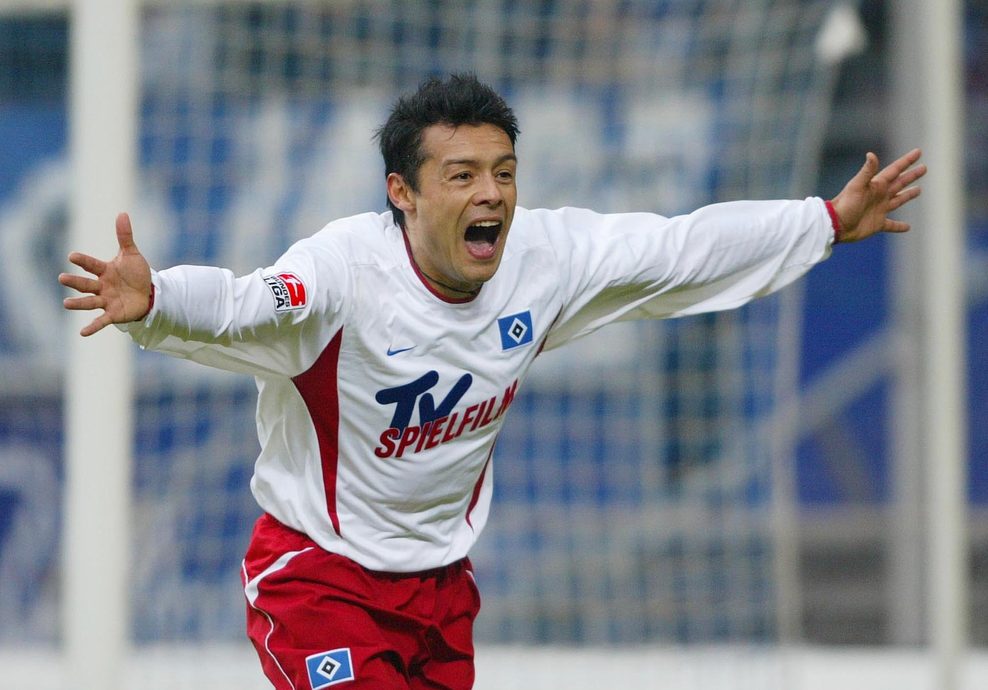 Rodolfo Cardoso bejubelt ein Tor für den HSV