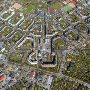 Luftbild der Großwohnsiedlung in Steilshoop