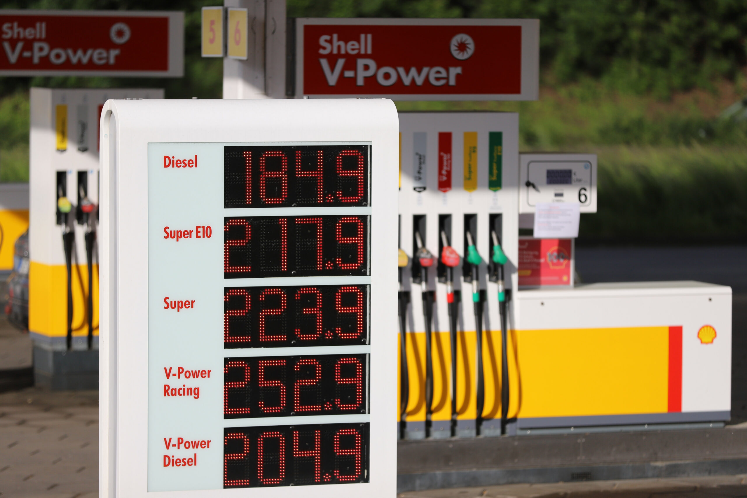 Dieselpreis an Autobahntankstelle
