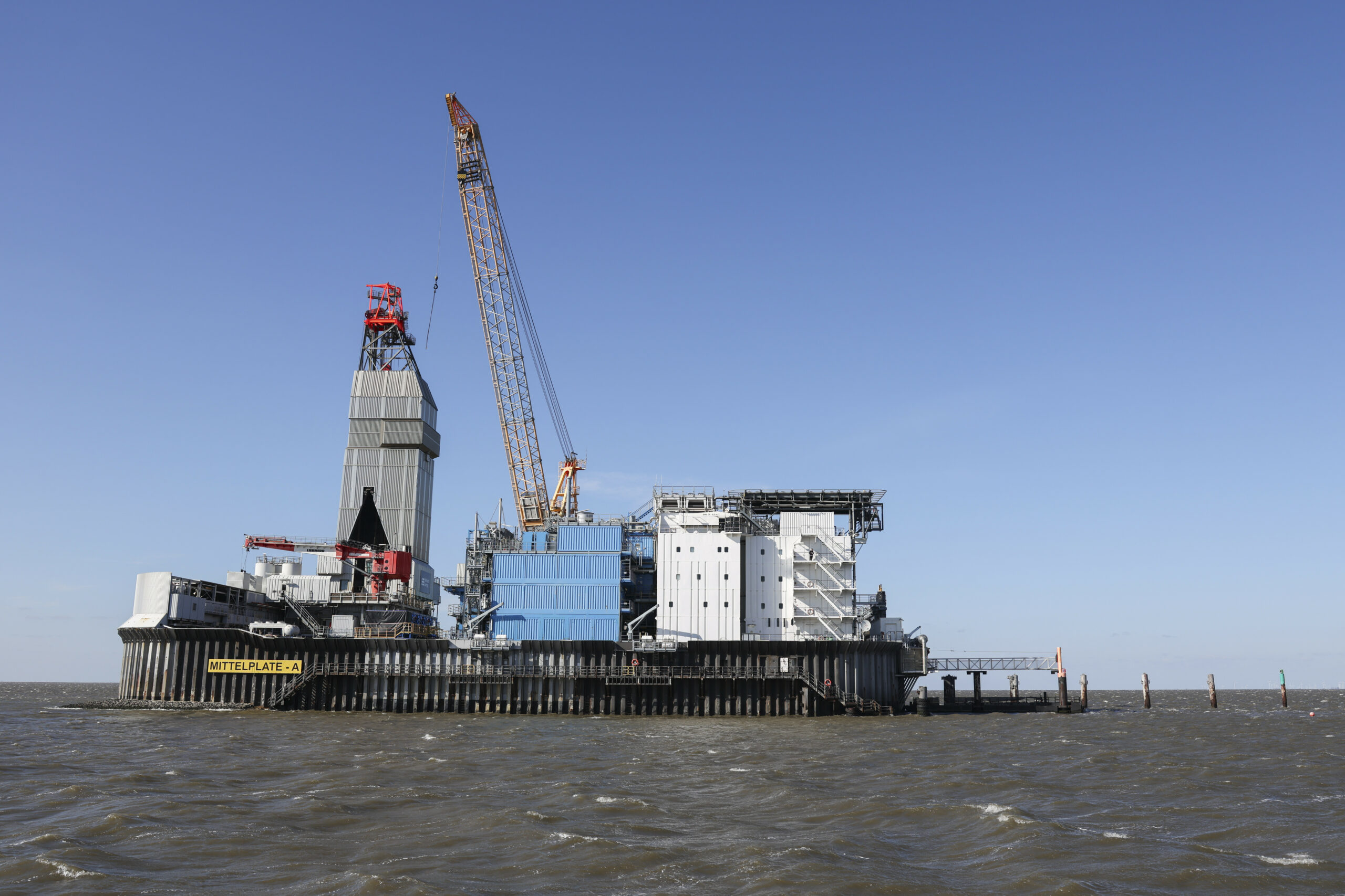 Die Bohr- und Förderinsel Mittelplate in der Nordsee.