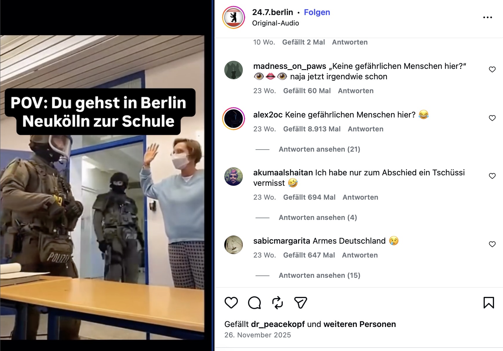 Das Video eines Polizeieinsatzes an einer Hamburger Schule kursiert in den sozialen Medien – aber in ganz anderem Kontext.