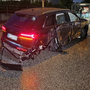 Ein schwer beschädigter Audi