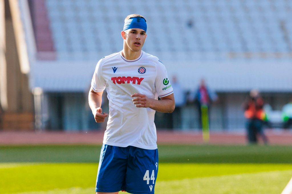 Luka Vuskovic im Frühjahr 2023 bei einer Partie von Hajduk Split.