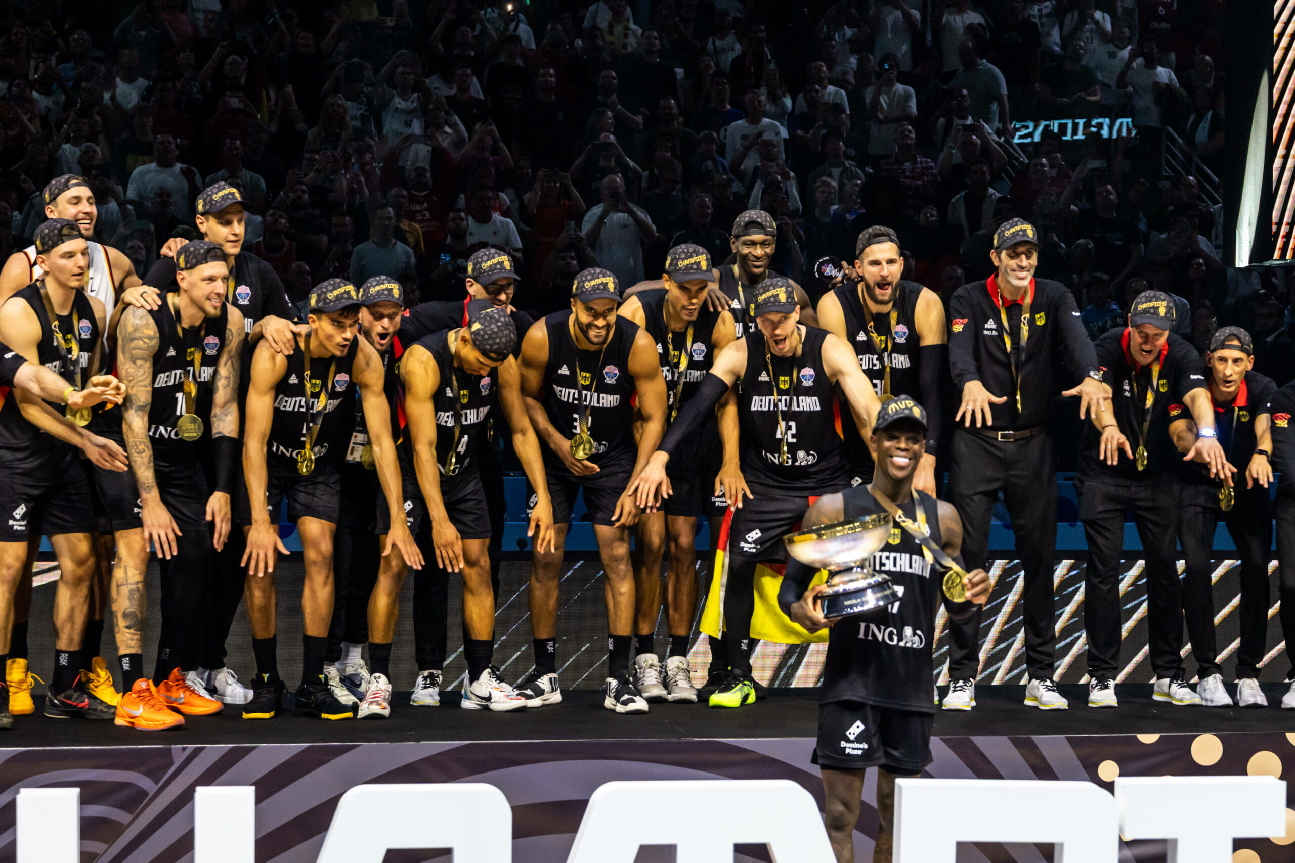 Die deutsche Basketball-Nationalmannschaft feiert den Europameister-Titel im Jahr 2025