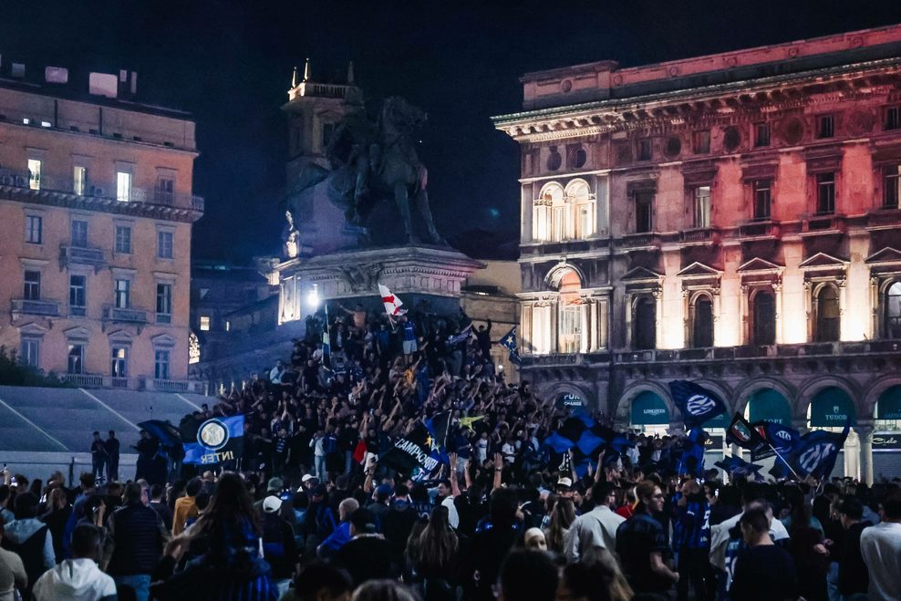Inter-Fans feiern in der Stadt