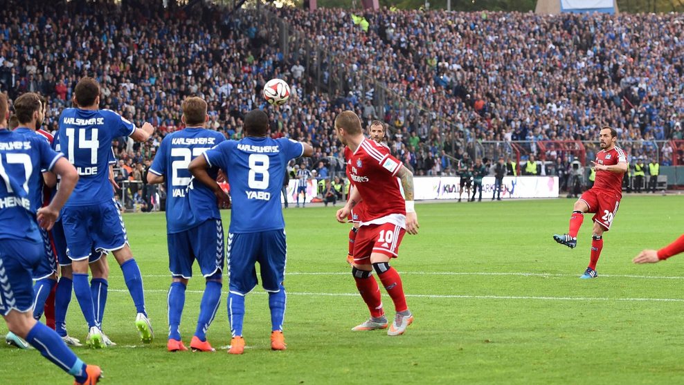 Marcelo Diaz erzielt das Tor in der Relegation des HSV gegen Karlsruhe